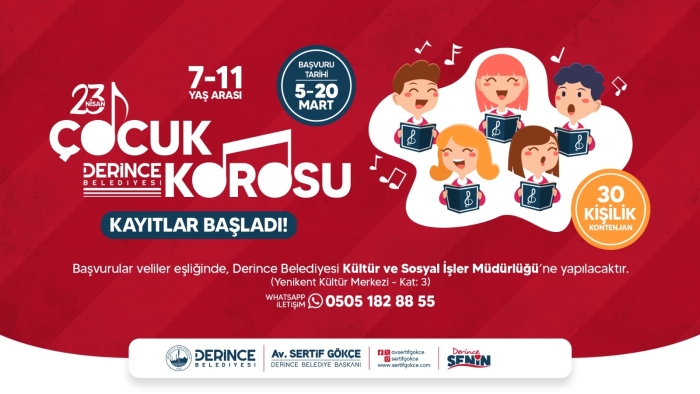 Derince’de Çocuk Korosu 23 Nisan’a Hazırlanıyor